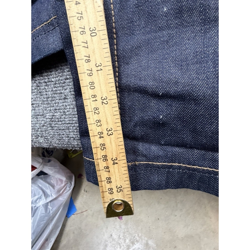 Crown Holder Men's Jeans 44x35 Embroidered Graphic Pockets Dark Wash Denim Flaw - Picture 13 of 13